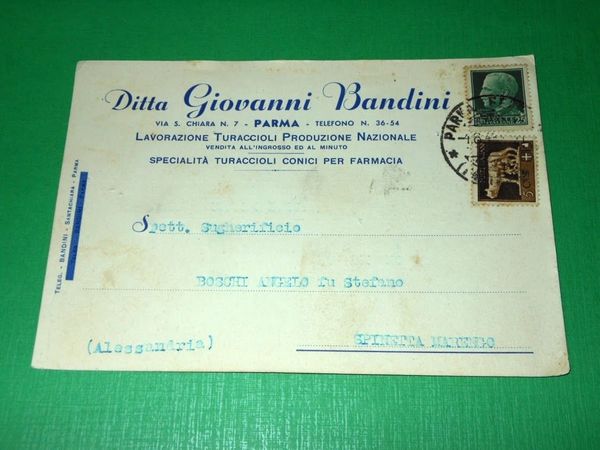Cartolina Pubblicità Lavorazione Turaccioli x Farmacia - Giovanni Bandini Parma