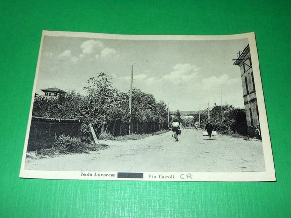 Cartolina Isola Dovarese - Via Cairoli 1940 ca.