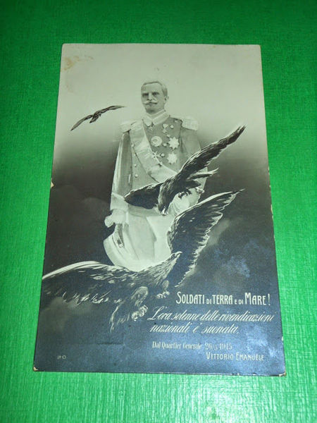 Cartolina Militaria WWI - Vittorio Emanuele ... agli Soldati di …