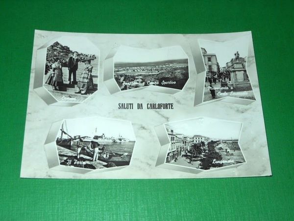 Cartolina Saluti da Carloforte - Vedute diverse 1960 ca