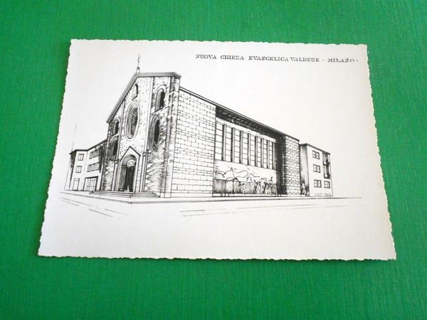 Cartolina Milano - Nuova Chiesa Evangelica Valdese 1955 ca.