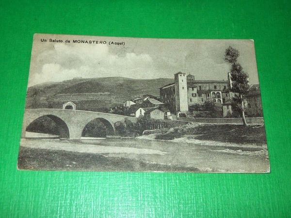 Cartolina Un Saluto da Monastero - Scorcio panoramico 1912.