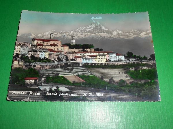Cartolina Mondovì Piazza - Scorcio panoramico - Il M. Viso …