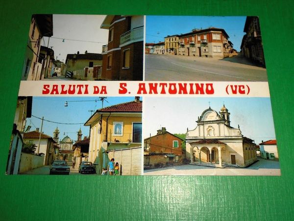 Cartolina Saluti da S. Antonino ( Vercelli ) - Vedute …