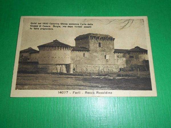 Cartolina Forlì - Rocca Rivaldino 1930.