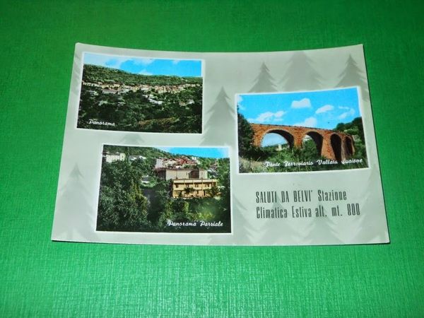 Cartolina Saluti da Belvì - Vedute diverse 1960 ca