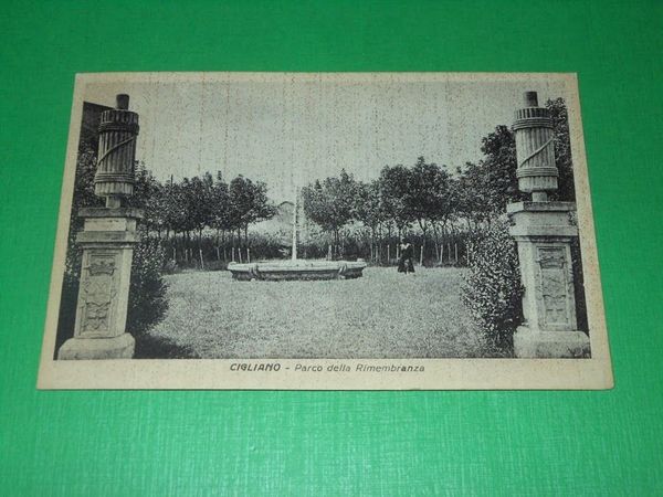 Cartolina Cigliano ( Vercelli ) - Parco della Rimembranza 1943