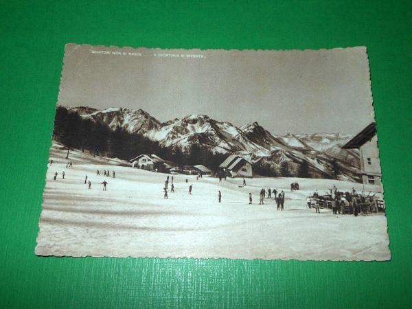Cartolina Sportinia - Piste da sci 1956