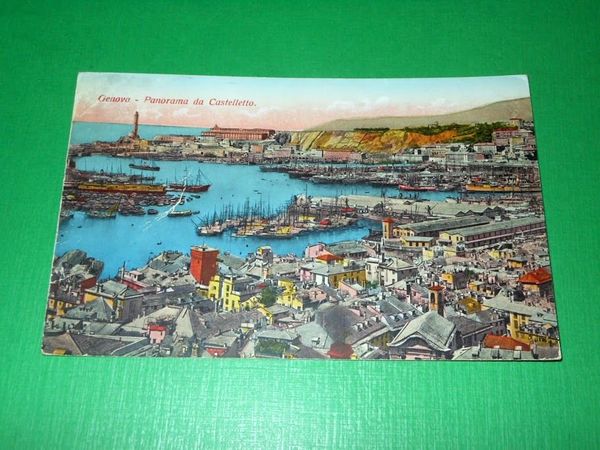 Cartolina Genova - Panorama da Castelletto 1938
