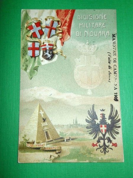 Cartolina Militaria - Divisione Militare di Novara 1909