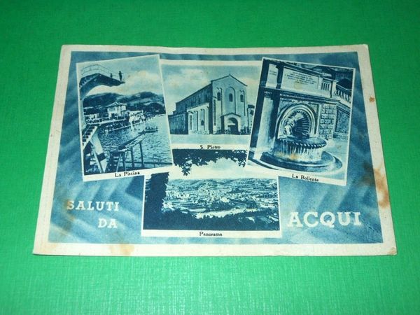 Cartolina Saluti da Acqui - Vedute diverse 1945