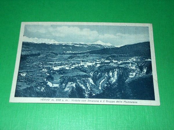 Cartolina Vervò ( Trento ) - Panorama con Smarano 1946.