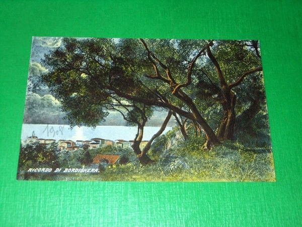Cartolina Ricordo di Bordighera - Scorcio panoramico 1900 ca.