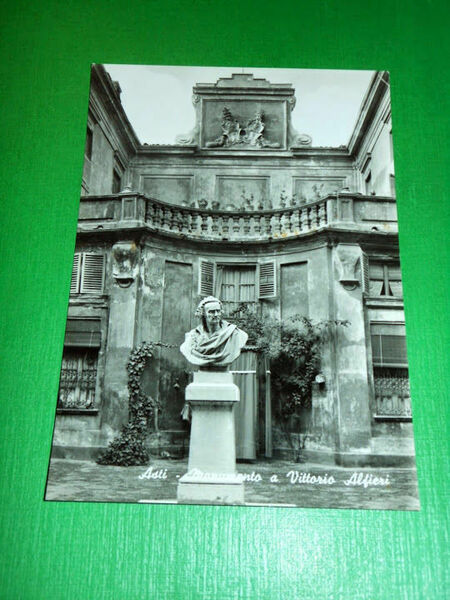 Cartolina Asti - Monumento a Vittorio Alfieri 1955 ca.