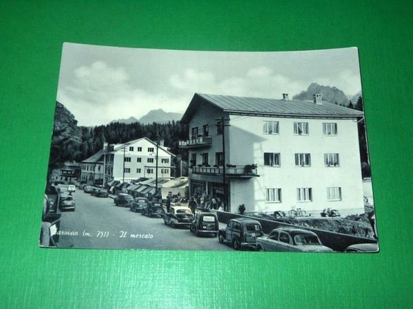 Cartolina Tarvisio - Il mercato 1955 ca.