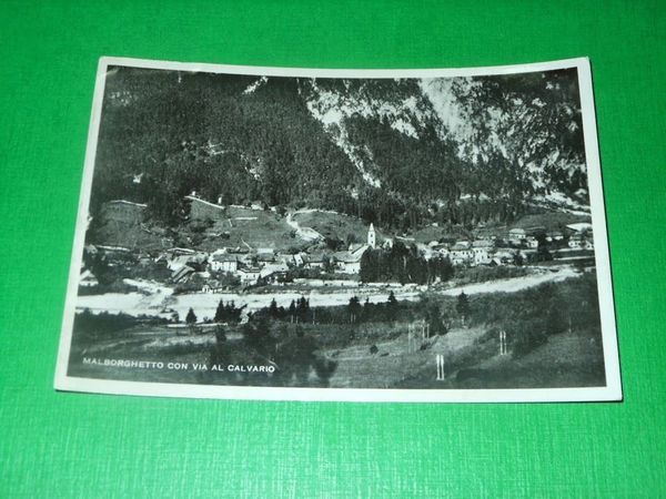 Cartolina Malborghetto con via al Calvario 1951.