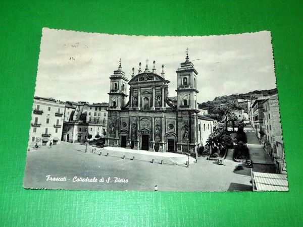 Cartolina Frascati - Cattedrale di S. Pietro 1957.