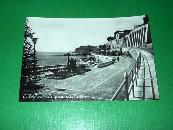 Cartolina Celle Ligure Lungomare della Crocetta 1959.