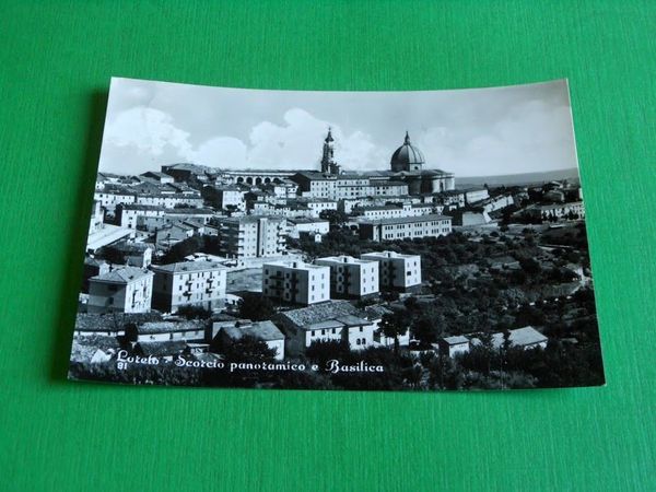 Cartolina Loreto - Scorcio panoramico e Basilica 1956