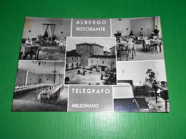 Cartolina Melegnano - Albergo Ristorante Telegrafo 1960 ca