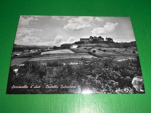 Cartolina Serravalle d' Asti - Castello Belvedere 1955 ca