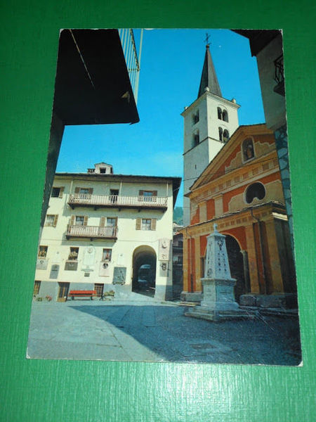 Cartolina Valtournanche - Piazzadelle Guide - Chiesa e campanile 1960 …
