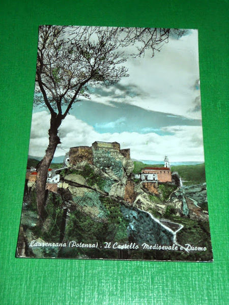 Cartolina Laurenzana ( Potenza ) - Castello Medioevale e Duomo …