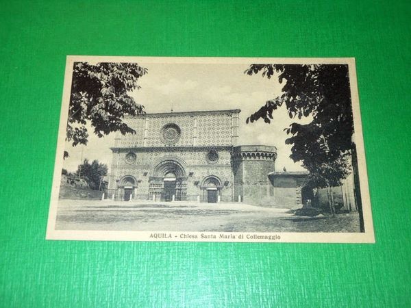 Cartolina Aquila - Chiesa Santa Maria di Collemaggio 1930 ca