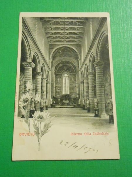 Cartolina Orvieto - Interno della Cattedrale 1903