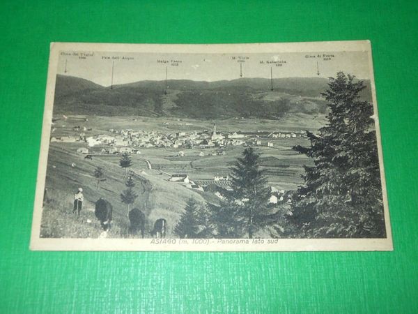 Cartolina Asiago - Panorama lato sud 1930 ca