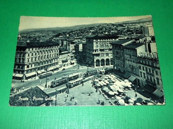 Cartolina Trieste - Piazza Goldoni 1955