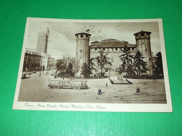 Cartolina Torino - Piazza Castello - Palazzo Madama e Torre …