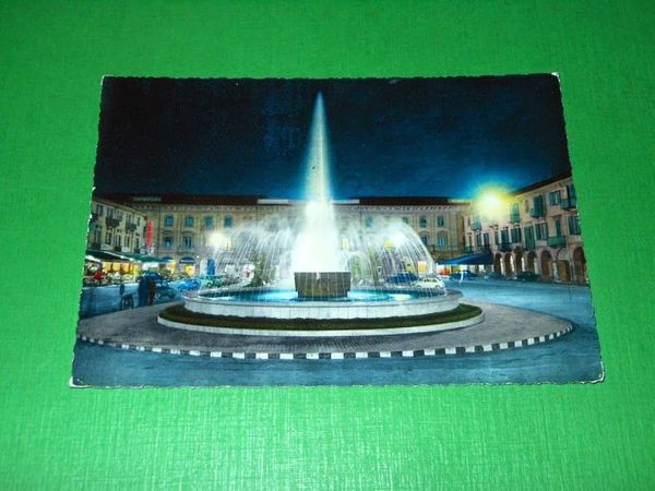 Cartolina Alba - Piazza Savona di notte 1966