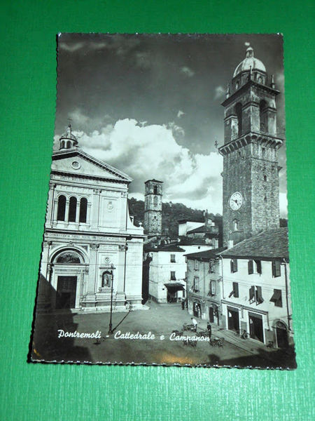 Cartolina Pontremoli - Cattedrale e Campanon 1956