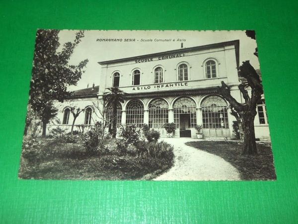 Cartolina Romagnano Sesia - Scuole Comunali e Asilo 1940 ca
