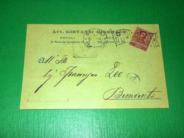 Cartolina Pubblicità Avvocato Giovanni Giordano - Napoli / Roma 1906