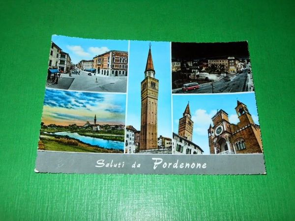 Cartolina Saluti da Pordenone - Vedute diverse 1959