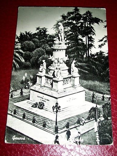 Cartolina Genova - Monumento a C. Colombo 1956