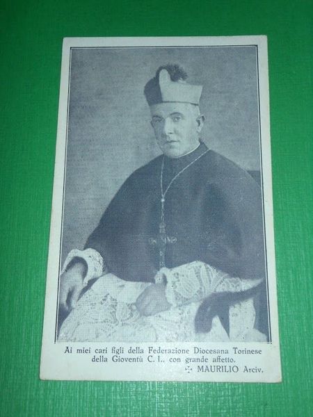 Cartolina Religione Federazione Diocesana Torinese - Arcivescovo Maurilio 1920