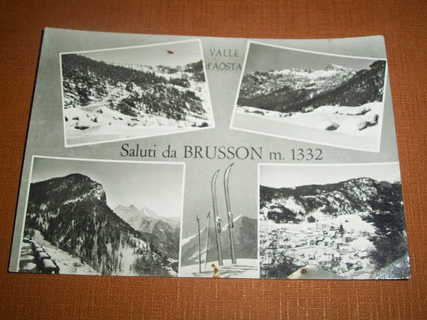 Cartolina Brusson - Valle d' Aosta - Vedute diverse 1963