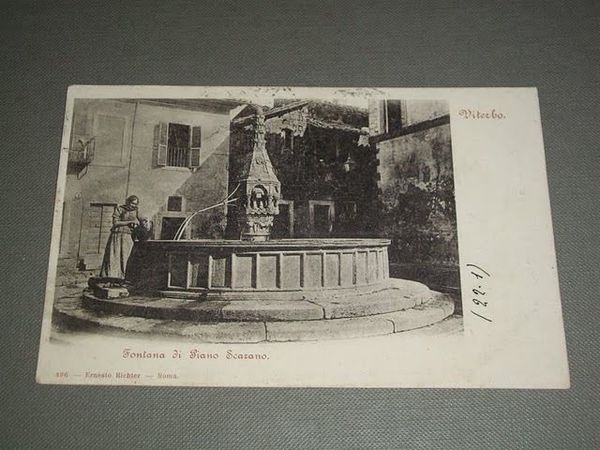 Cartolina Viterbo - Fontana di Piano Scarano 1901