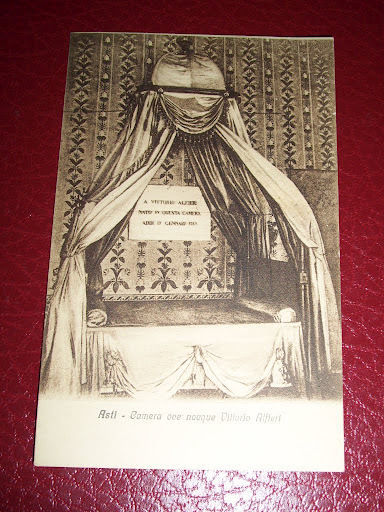 Cartolina Asti - Camera di Vittorio Alfieri 1934