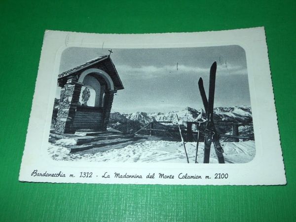 Cartolina Bardonecchia - La Madonnina del Monte Colomion 1955