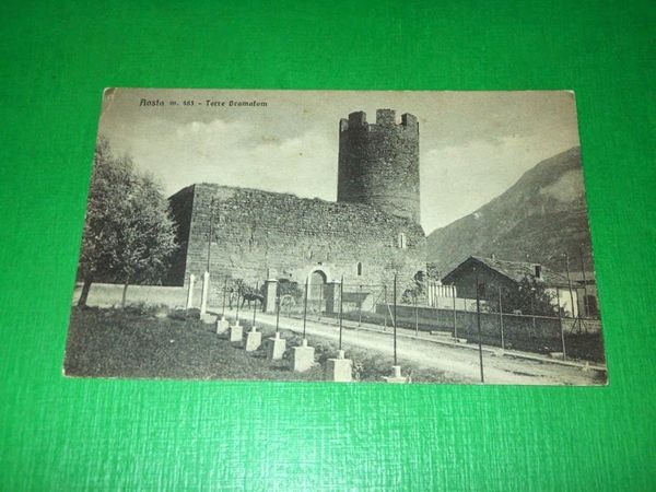Cartolina Aosta - Torre Bramafam 1920 ca