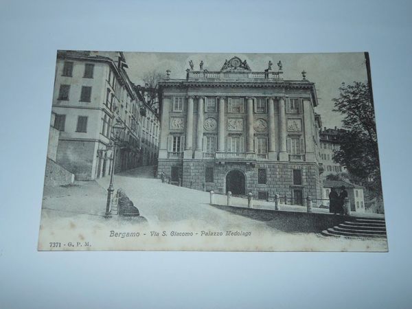 Cartolina Bergamo - Via S. Giacomo - Palazzo Medolago 1910 …