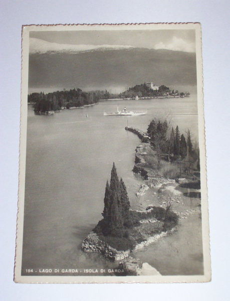 Cartolina Lago di Garda - Isola di Garda - veduta …