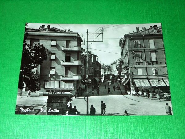 Cartolina Voghera - Via Emilia 1955 ca.