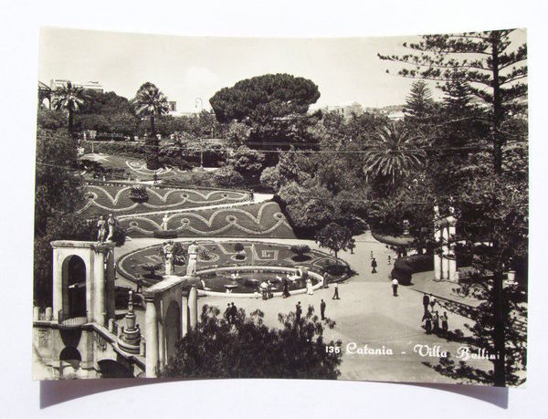 Cartolina Catania - Villa Bellini 1954. -