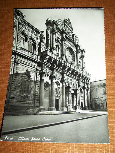 Cartolina Lecce - Chiesa Santa Croce 1962.