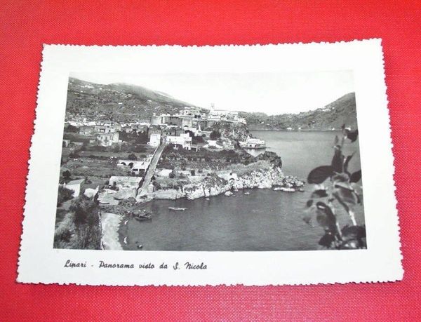 Cartolina Lipari - Panorama visto da S. Nicola 1955 ca